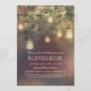 Invitación Fiesta de cumpleaños de Mason Jar, de cosecha rusa