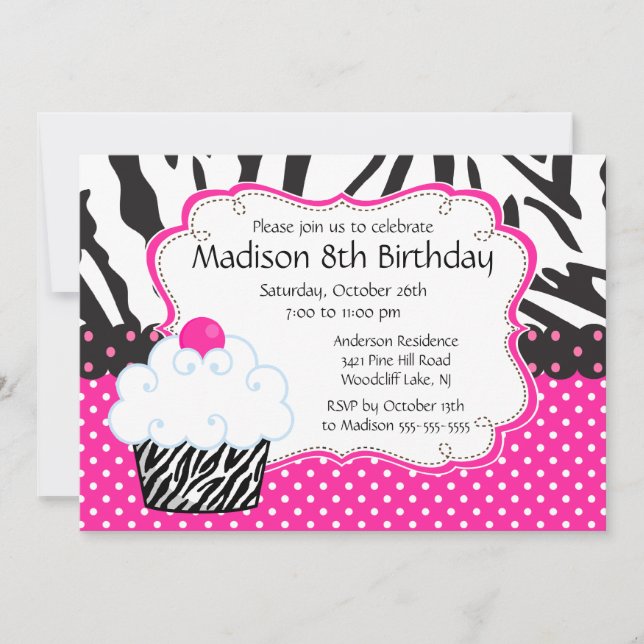 Invitación Fiesta de cumpleaños de moda de las rosas fuertes (Anverso)