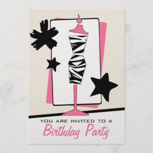 Invitación Fiesta de cumpleaños de moda - Formulario de vesti