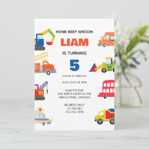 Invitación Fiesta de cumpleaños de Modern City Transportation
