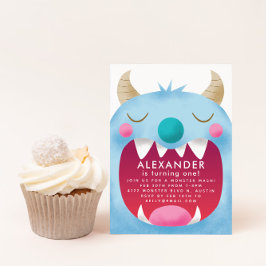 Invitación Fiesta de cumpleaños de Monstruo Azul