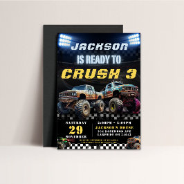 Invitación Fiesta de cumpleaños de monstruos editables