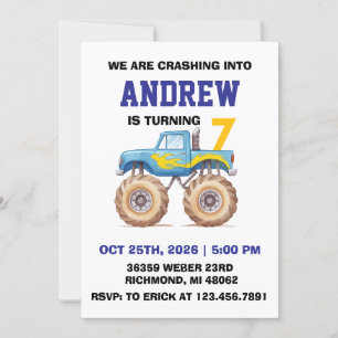 Invitación Fiesta de cumpleaños de monstruos personales para 