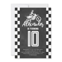 Fiesta de Cumpleaños de Moto de Cross con Pizarra