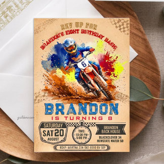 Invitación Fiesta de cumpleaños de moto de cross | Motocross