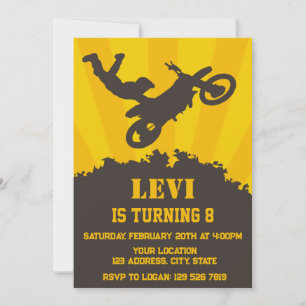Invitación Fiesta de cumpleaños de Motocross