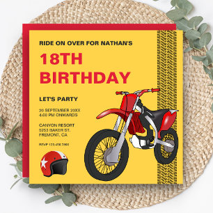 Invitación Fiesta de cumpleaños de Motocross de Bicicleta de