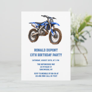 Invitación Fiesta de cumpleaños de motocross para niños