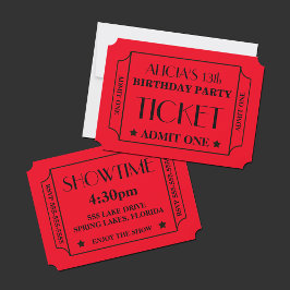 Invitación Fiesta de cumpleaños de Movie Ticket