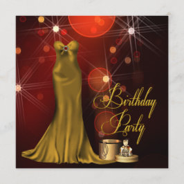 Invitación Fiesta de cumpleaños de mujer Art Deco