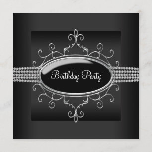 Invitación Fiesta de cumpleaños de mujer Black Diamond