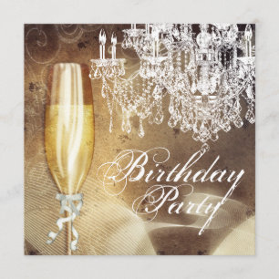 Invitación Fiesta de cumpleaños de mujer con candelabro antig