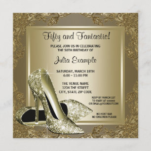 Invitación Fiesta de cumpleaños de mujer con tacones altos de
