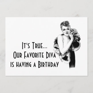 Invitación Fiesta de cumpleaños de mujer diva retro
