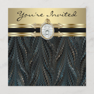Invitación Fiesta de cumpleaños de mujer elegante con joyas e
