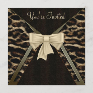 Invitación Fiesta de cumpleaños de mujer elegante leopardo