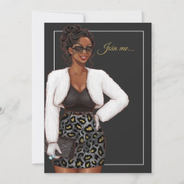 Invitación Fiesta de cumpleaños de mujer negra
