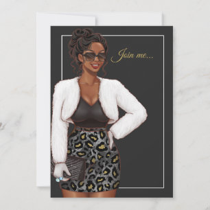 Invitación Fiesta de cumpleaños de mujer negra