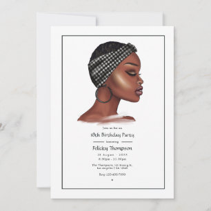 Invitación Fiesta de Cumpleaños de Mujer Negra