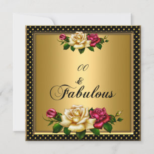 Invitación Fiesta de Cumpleaños de Mujer Rosa Dorado Vintage