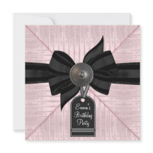 Fiesta de cumpleaños de mujer rosa negro