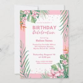 Invitación Fiesta de cumpleaños de mujeres con confeti floral