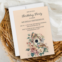 Invitación Fiesta de cumpleaños de mujeres con flores elegant