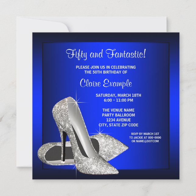 Invitación Fiesta de cumpleaños de mujeres con tacones altos  (Anverso)