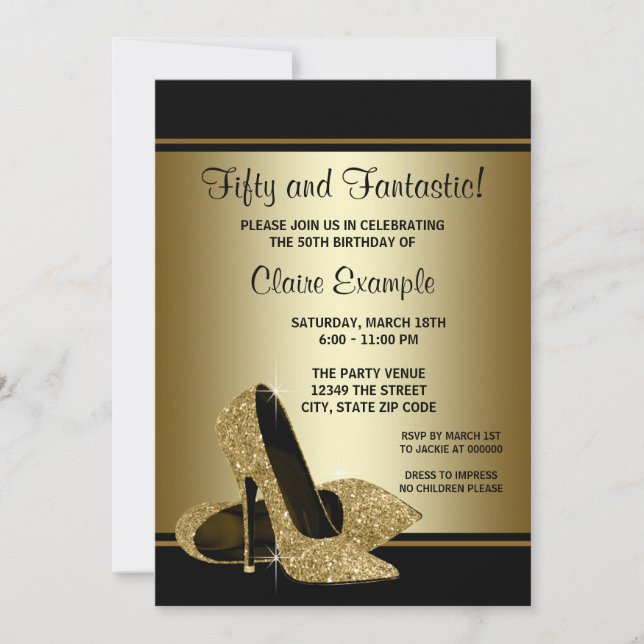 Invitación Fiesta de cumpleaños de mujeres con tacones altos  (Anverso)
