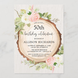 Invitación Fiesta de cumpleaños de mujeres de bosque rústico