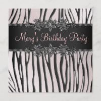 Fiesta de cumpleaños de mujeres de cebra negra ros