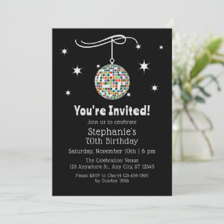 Invitación Fiesta de Cumpleaños de Música de los 70 para Cele