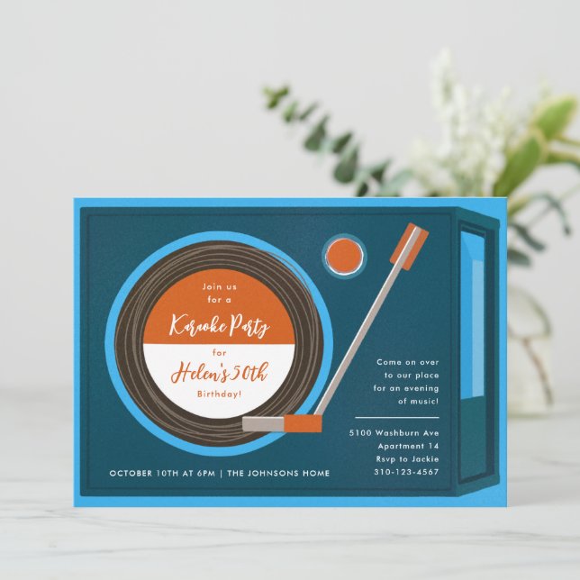 Invitación Fiesta de cumpleaños de música para jugador de reg (Anverso de pie)