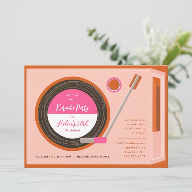 Invitación Fiesta de cumpleaños de música para jugador de reg (Anverso de pie)