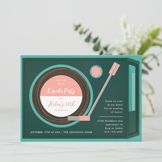 Invitación Fiesta de cumpleaños de música para jugador de reg (Anverso de pie)