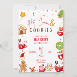 Invitación Fiesta de cumpleaños de Navidad con Cocoa y gallet