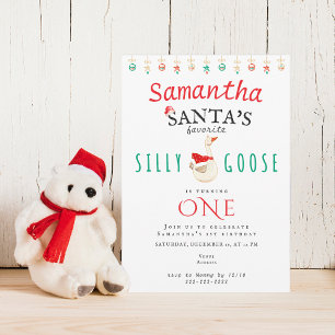 Invitación Fiesta de cumpleaños de Navidad de la niña Silly G