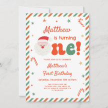 Fiesta de cumpleaños de Navidad del niño de 1 año 