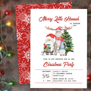 Invitación Fiesta de cumpleaños de Navidad para niños pequeño