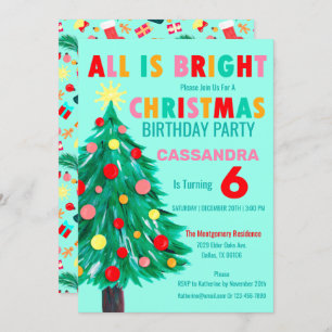 Invitación Fiesta de cumpleaños de Navidades verdes del mar d