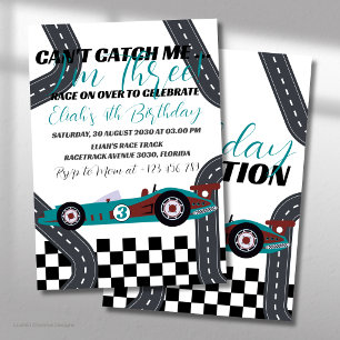 Invitación Fiesta de Cumpleaños de Need for Speed con Auto de