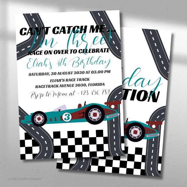 Invitación Fiesta de Cumpleaños de Need for Speed con Auto de (Subido por el creador)