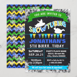 Invitación Fiesta de cumpleaños de nieve con color azul de pu