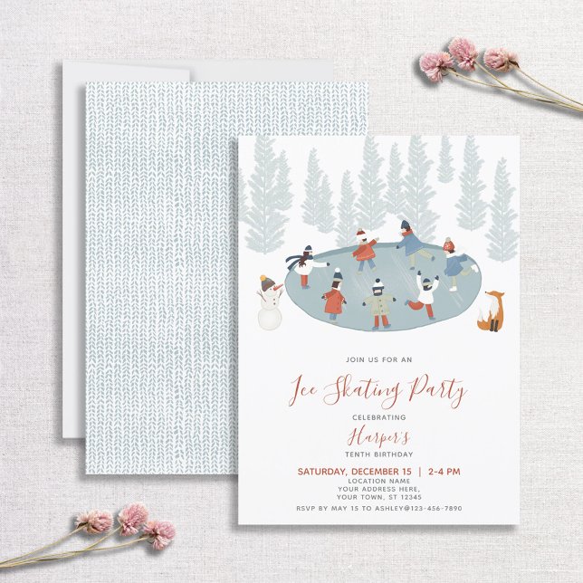 Invitación Fiesta de cumpleaños de nieve sobre hielo en invie (Subido por el creador)