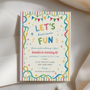 Invitación Fiesta de cumpleaños de niña caprichosa y colorida