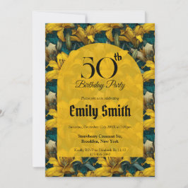 Invitación Fiesta de cumpleaños de niña con lirios boho