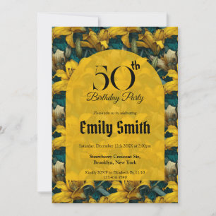 Invitación Fiesta de cumpleaños de niña con lirios boho