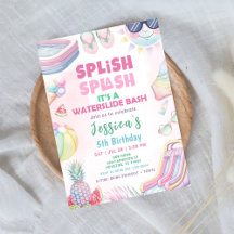 Fiesta de cumpleaños de niña con tobogán de agua d