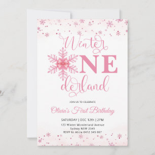 Invitación Fiesta de cumpleaños de niña de Winter Onederland 