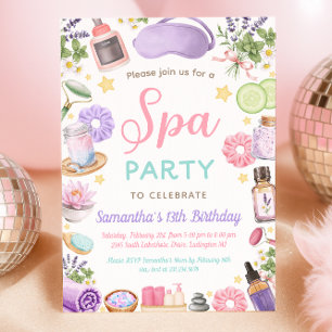 Invitación Fiesta de Cumpleaños de Niña en el Spa Encantador
